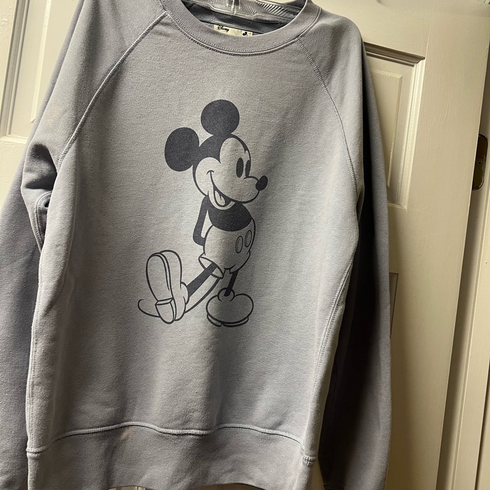 Disney Gray Crewneck Sweater with Mickey Mouse